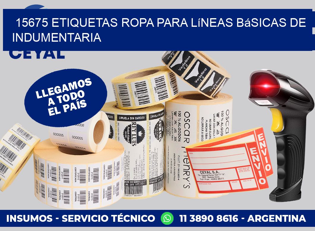 15675 Etiquetas ropa para líneas básicas de indumentaria