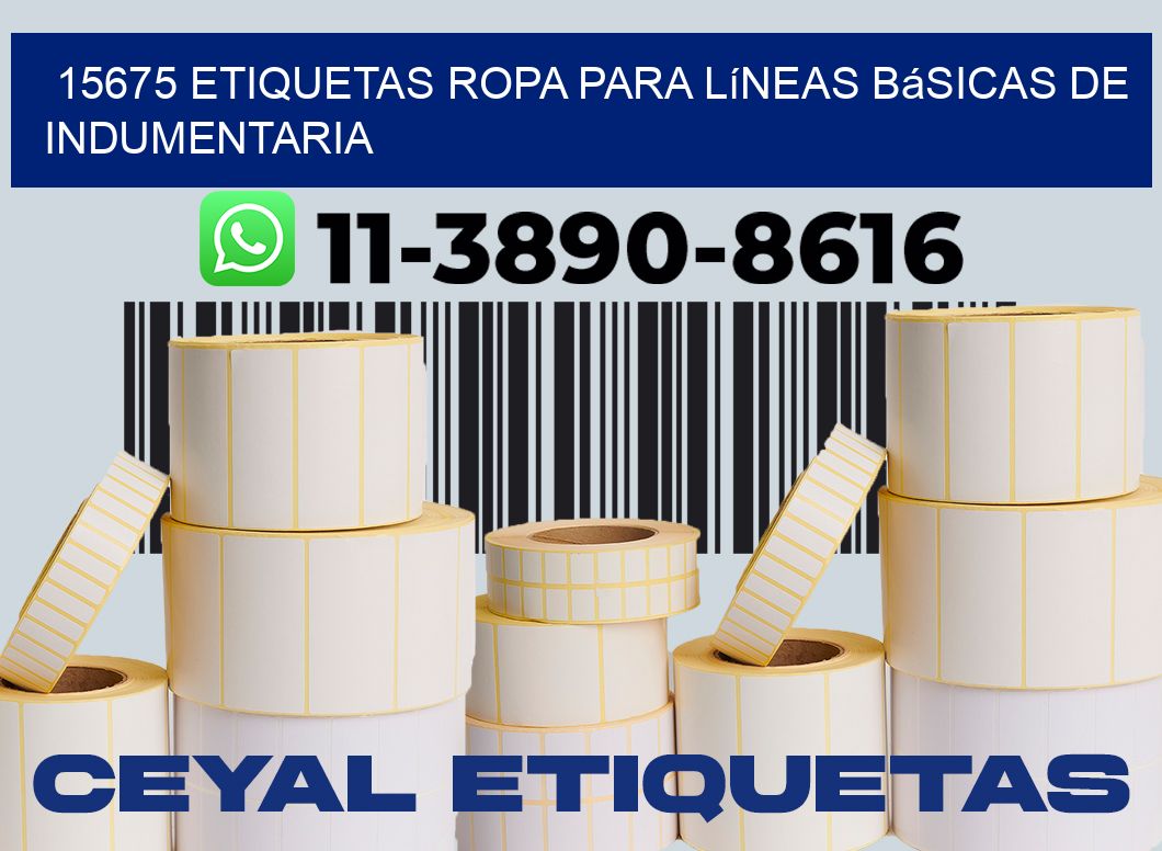 15675 Etiquetas ropa para líneas básicas de indumentaria