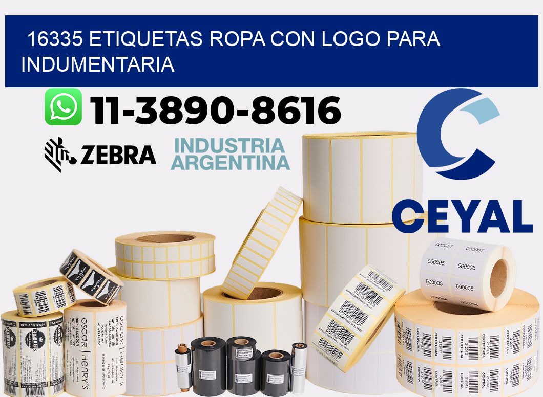 16335 Etiquetas ropa con logo para indumentaria