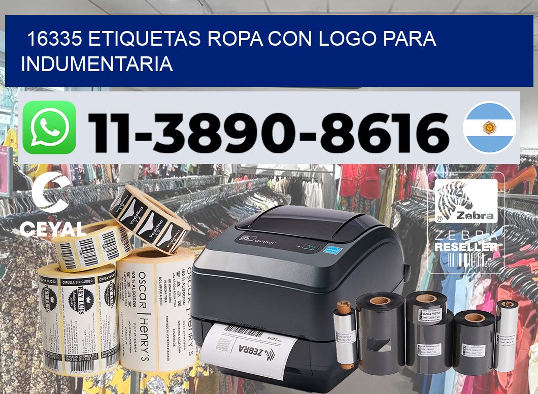 16335 Etiquetas ropa con logo para indumentaria