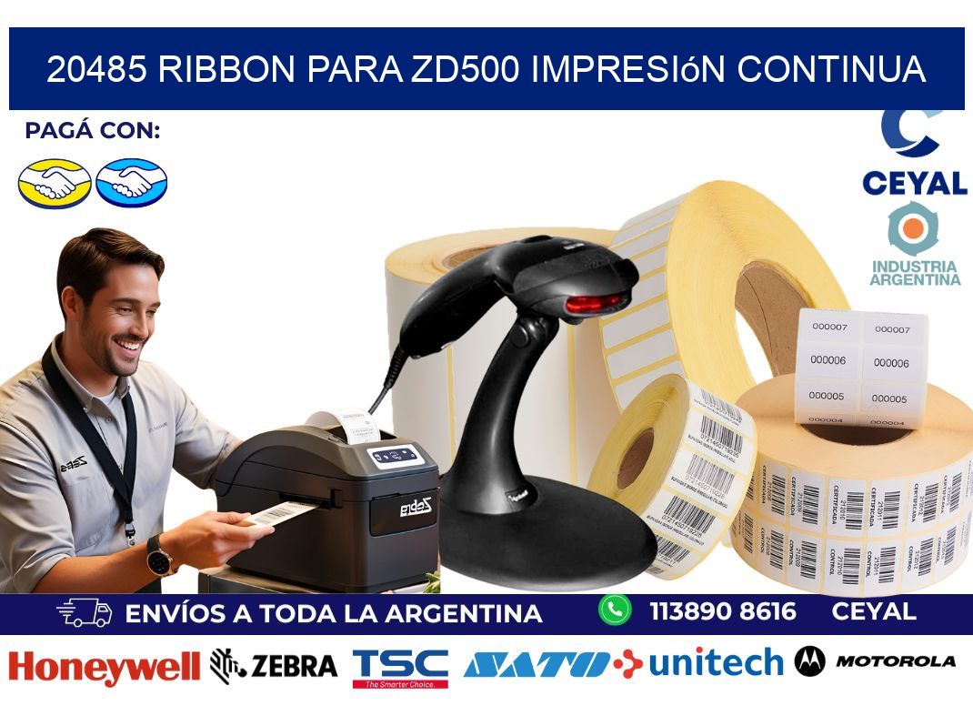 20485 ribbon para zd500 impresión continua