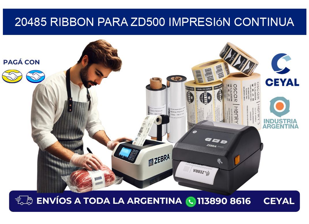 20485 ribbon para zd500 impresión continua