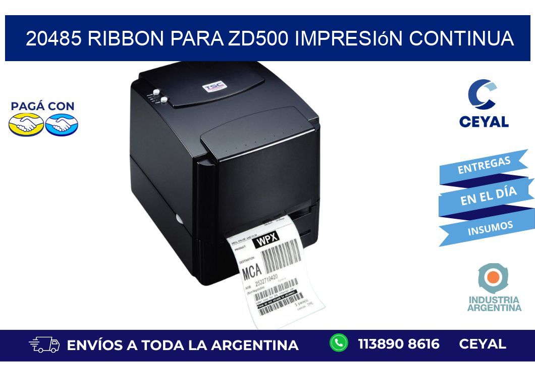 20485 ribbon para zd500 impresión continua