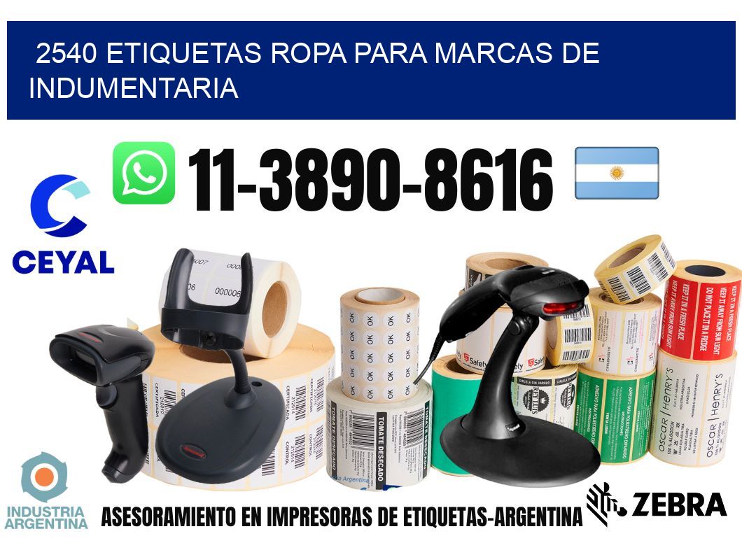 2540 Etiquetas ropa para marcas de indumentaria