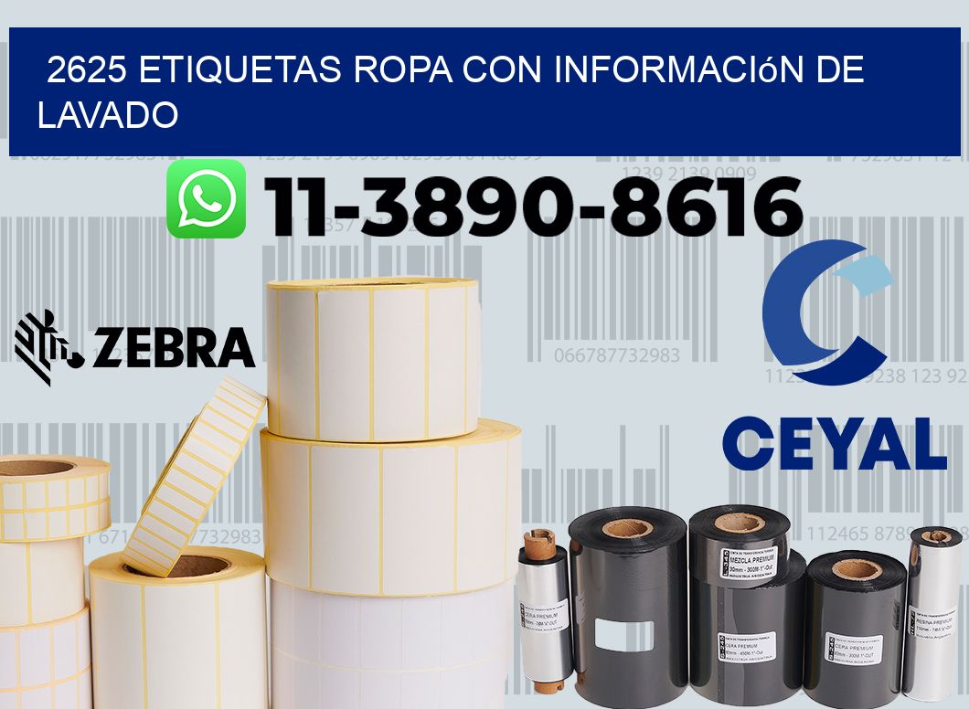 2625 Etiquetas ropa con información de lavado
