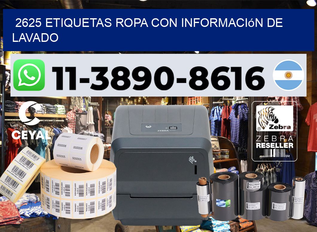 2625 Etiquetas ropa con información de lavado