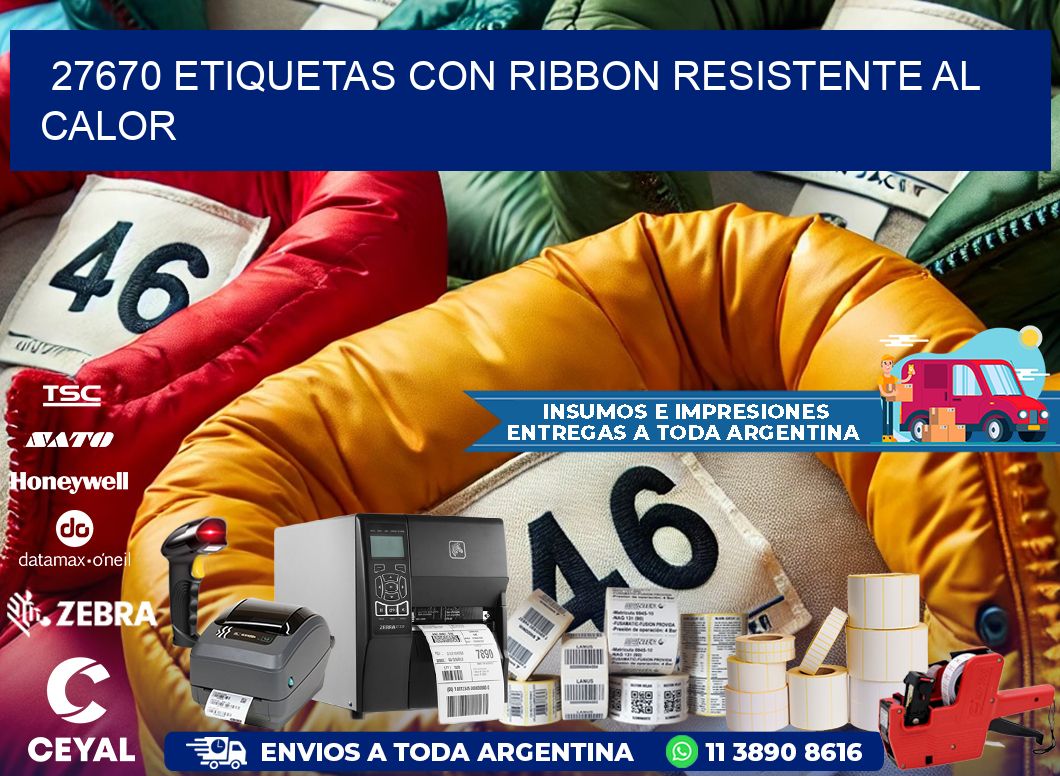 27670 etiquetas con ribbon resistente al calor