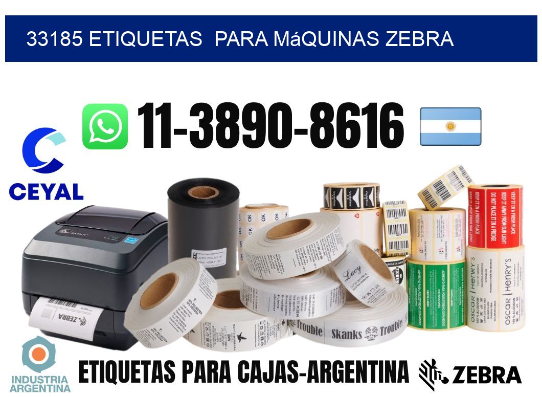33185 etiquetas para máquinas Zebra