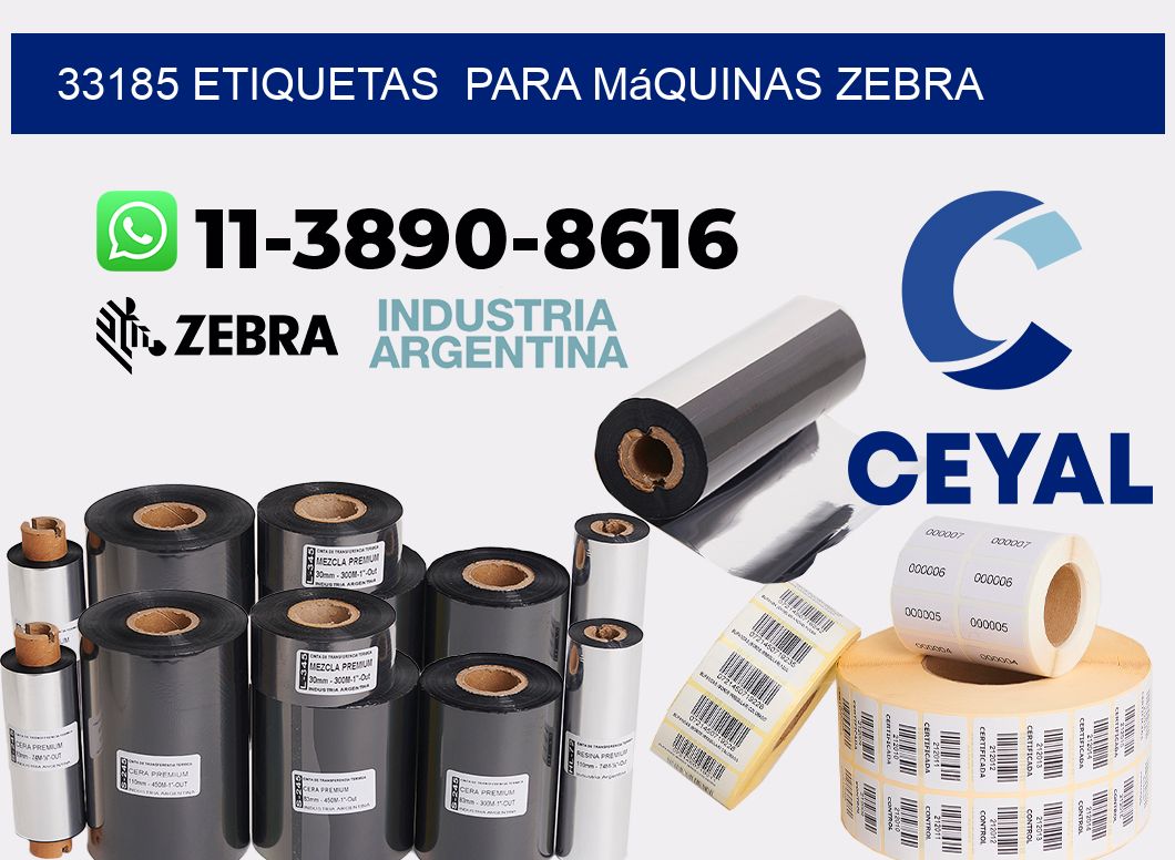 33185 etiquetas para máquinas Zebra