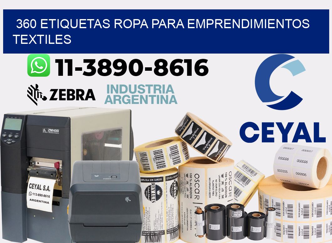 360 Etiquetas ropa para emprendimientos textiles