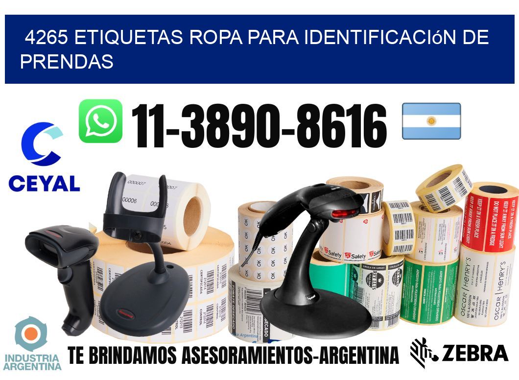 4265 Etiquetas ropa para identificación de prendas