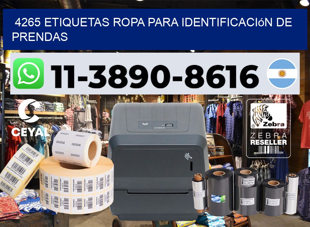 4265 Etiquetas ropa para identificación de prendas