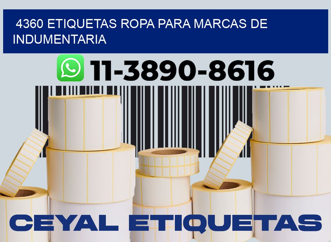 4360 Etiquetas ropa para marcas de indumentaria