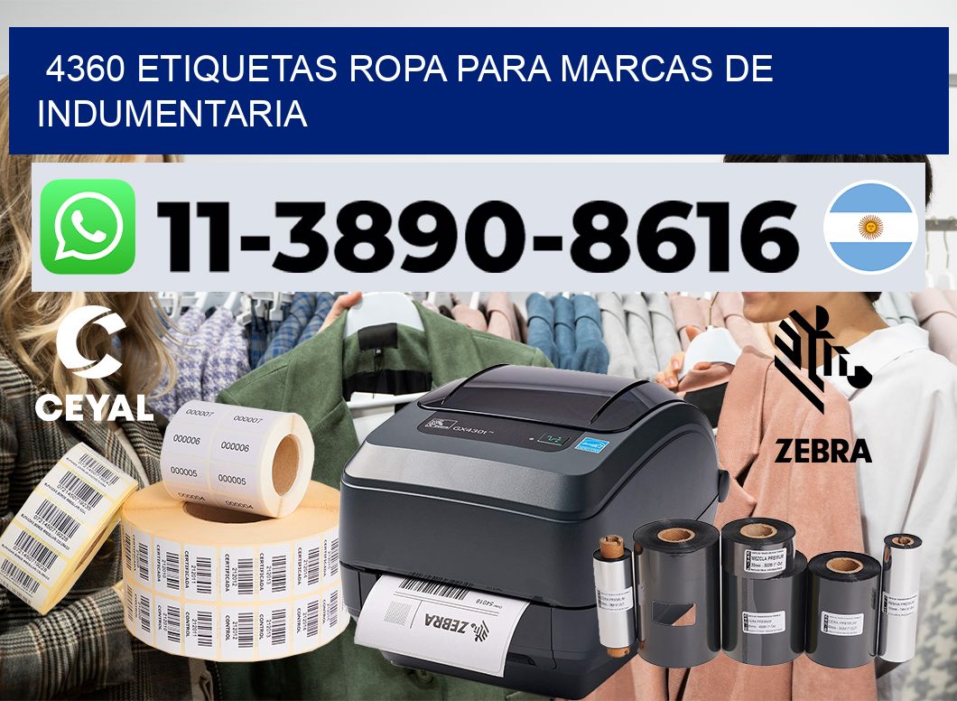 4360 Etiquetas ropa para marcas de indumentaria