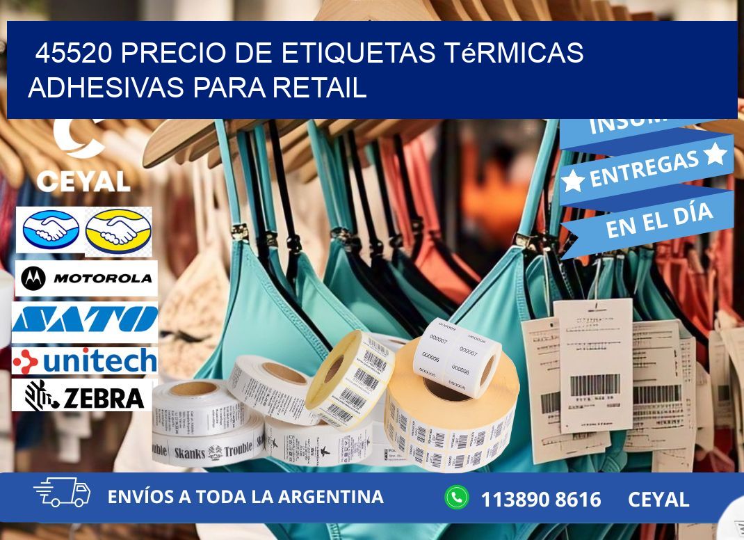45520 precio de etiquetas térmicas adhesivas para retail