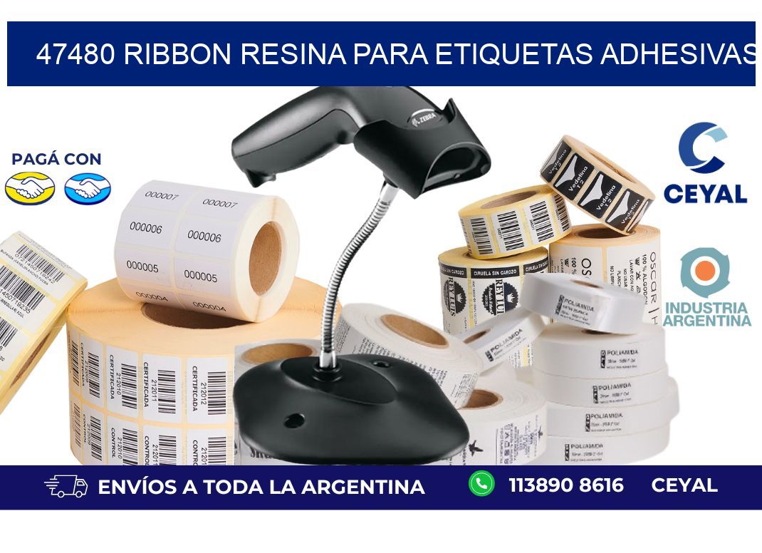 47480 ribbon resina para etiquetas adhesivas