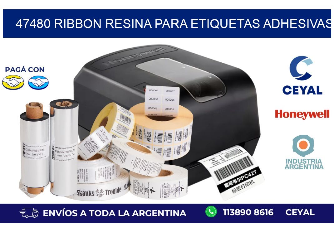 47480 ribbon resina para etiquetas adhesivas