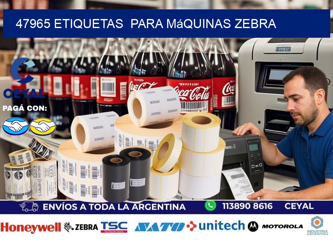 47965 etiquetas  para máquinas Zebra