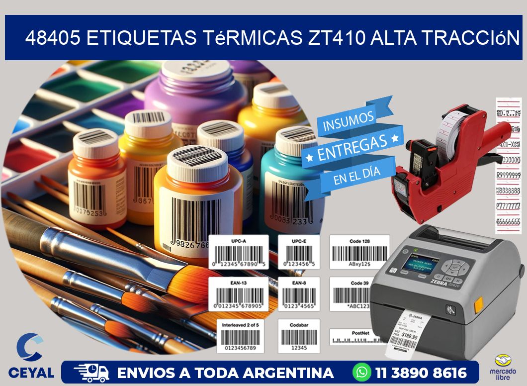 48405 etiquetas térmicas zt410 alta tracción