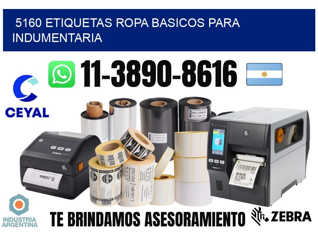 5160 Etiquetas ropa basicos para indumentaria