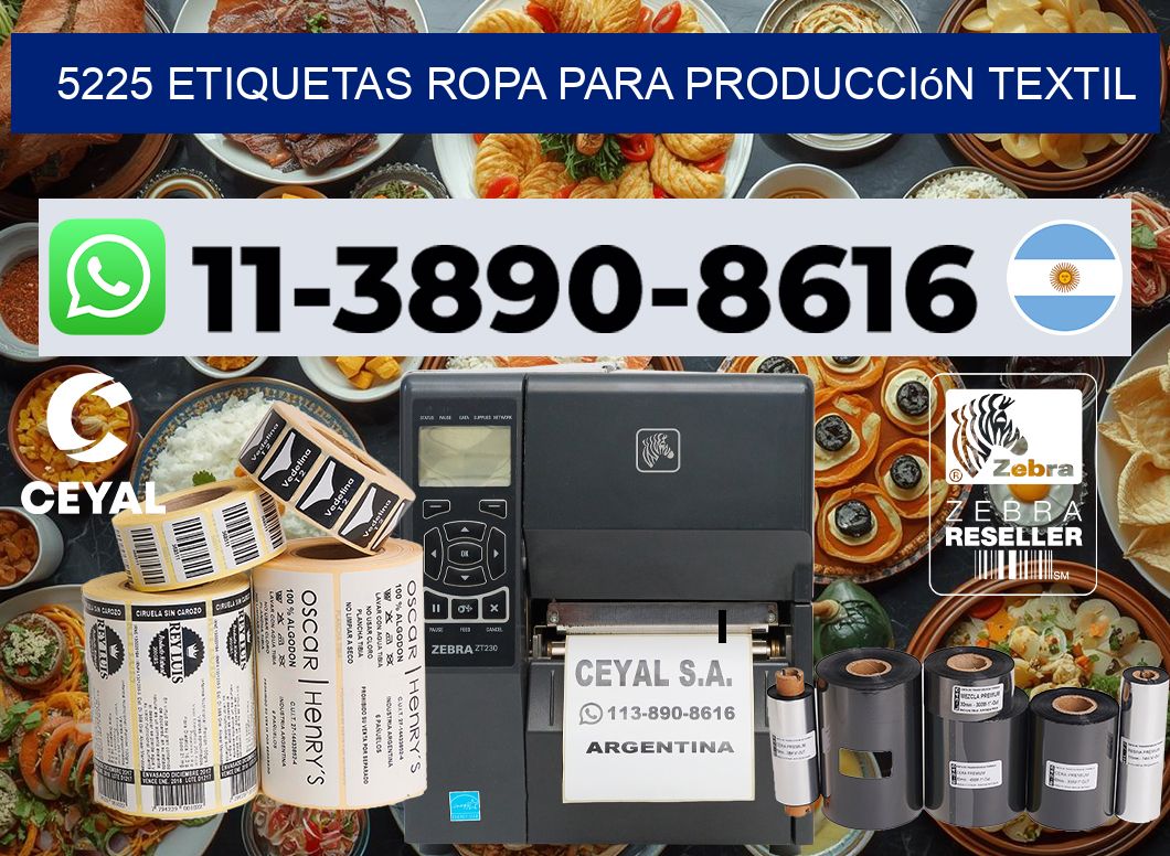 5225 Etiquetas ropa para producción textil