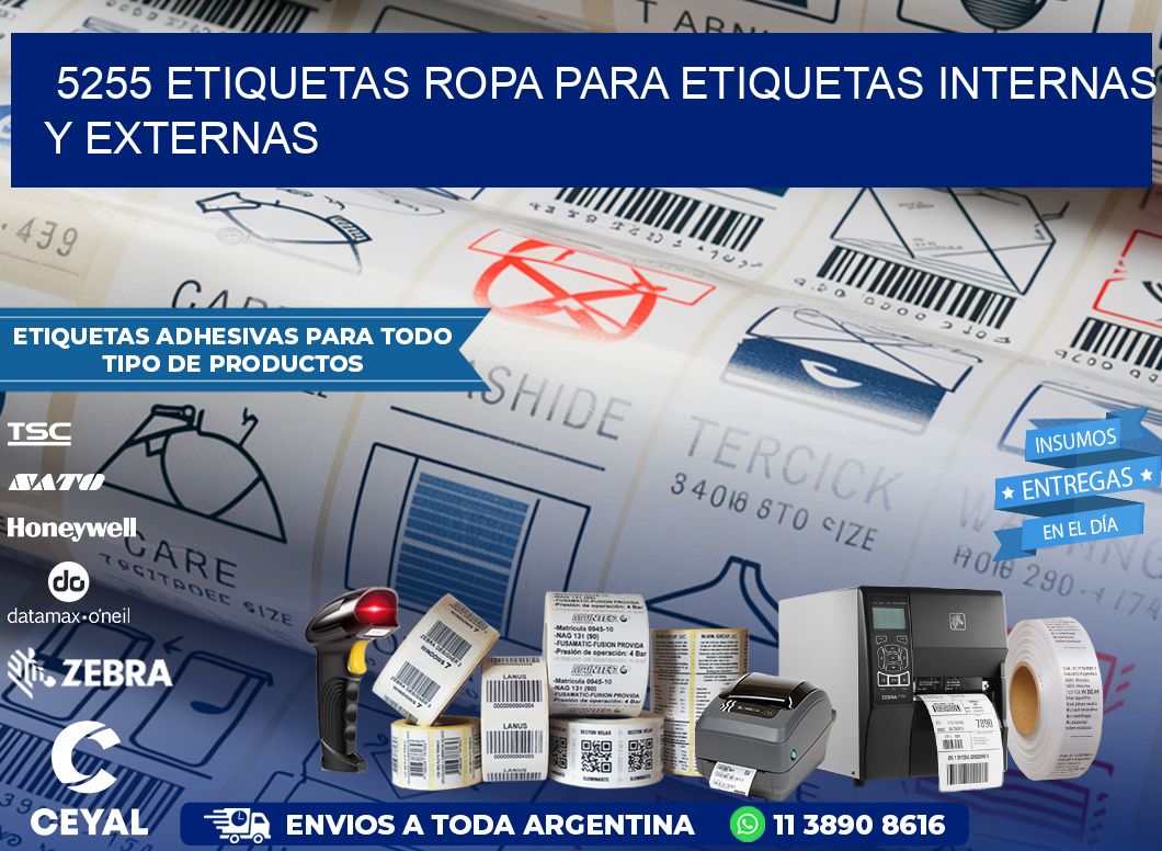 5255 Etiquetas ropa para etiquetas internas y externas