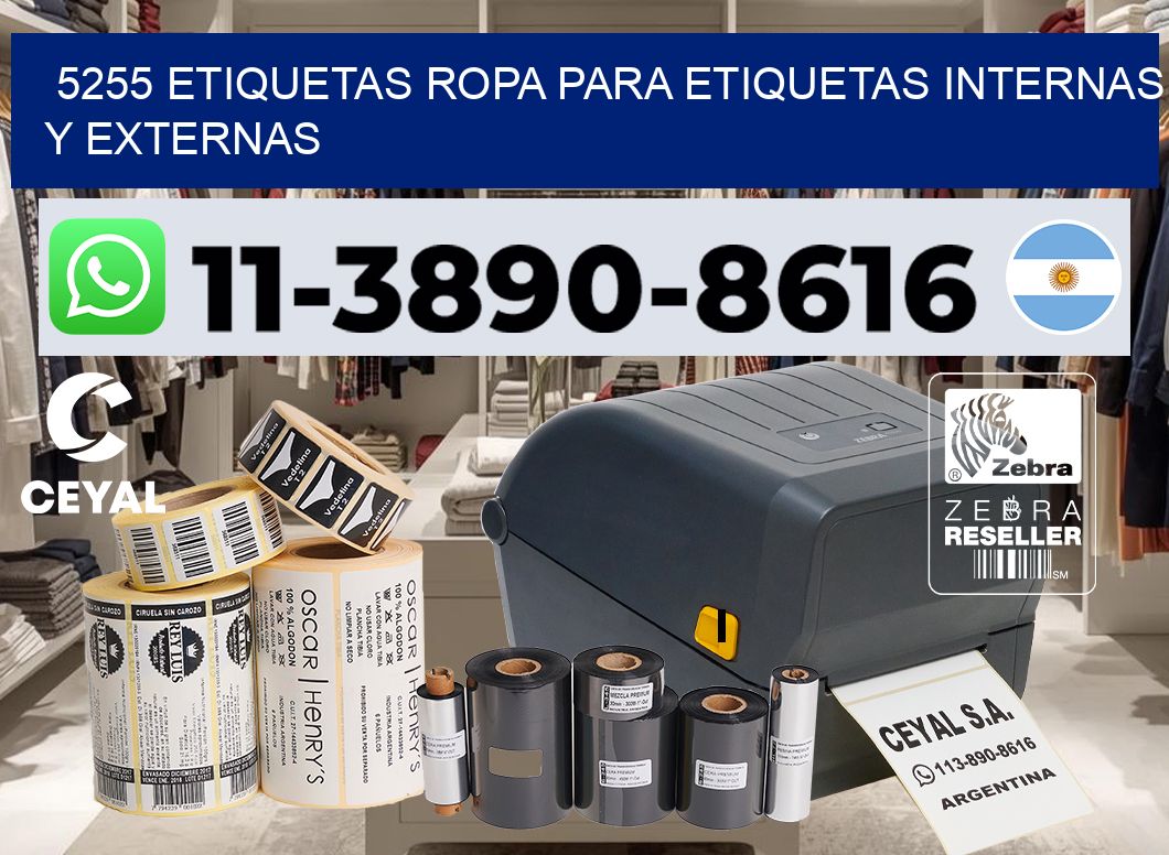 5255 Etiquetas ropa para etiquetas internas y externas