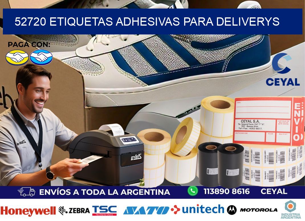 52720 etiquetas adhesivas para deliverys