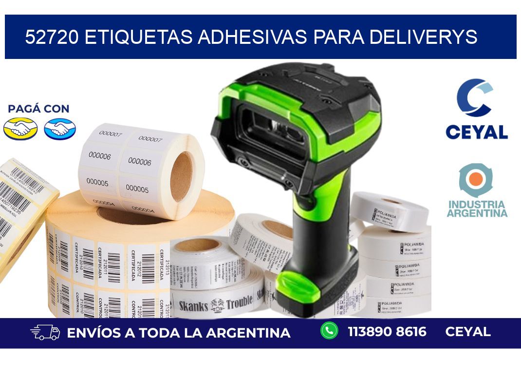 52720 etiquetas adhesivas para deliverys