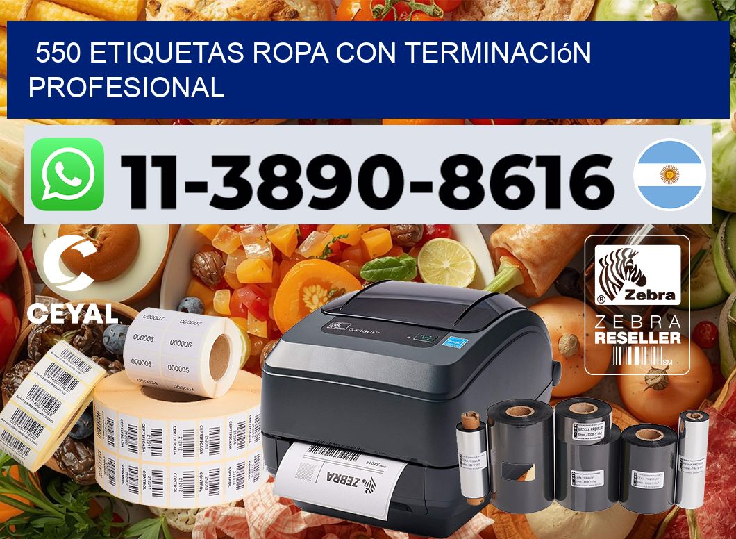 550 Etiquetas ropa con terminación profesional
