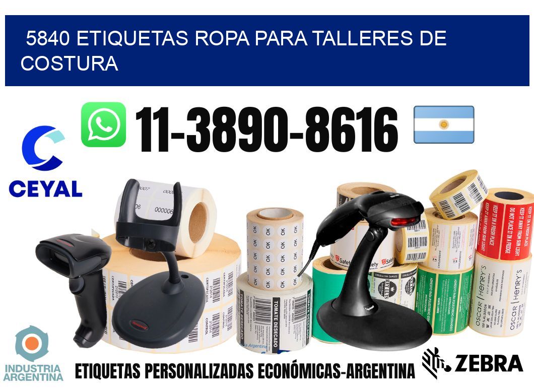 5840 Etiquetas ropa para talleres de costura