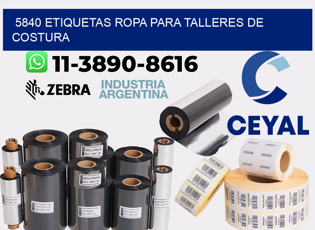 5840 Etiquetas ropa para talleres de costura