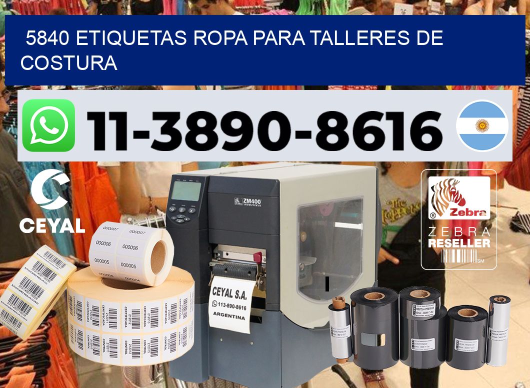 5840 Etiquetas ropa para talleres de costura