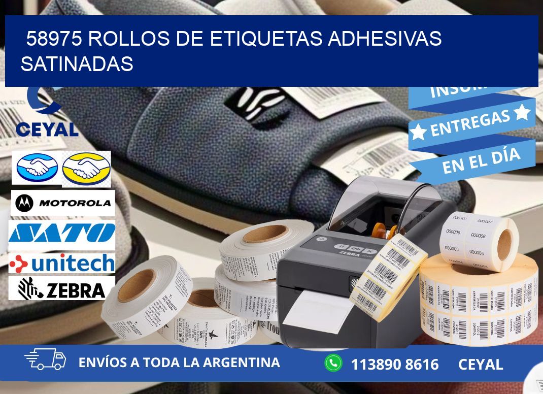 58975 rollos de etiquetas adhesivas satinadas