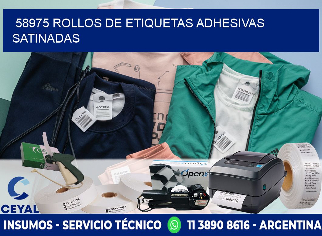 58975 rollos de etiquetas adhesivas satinadas