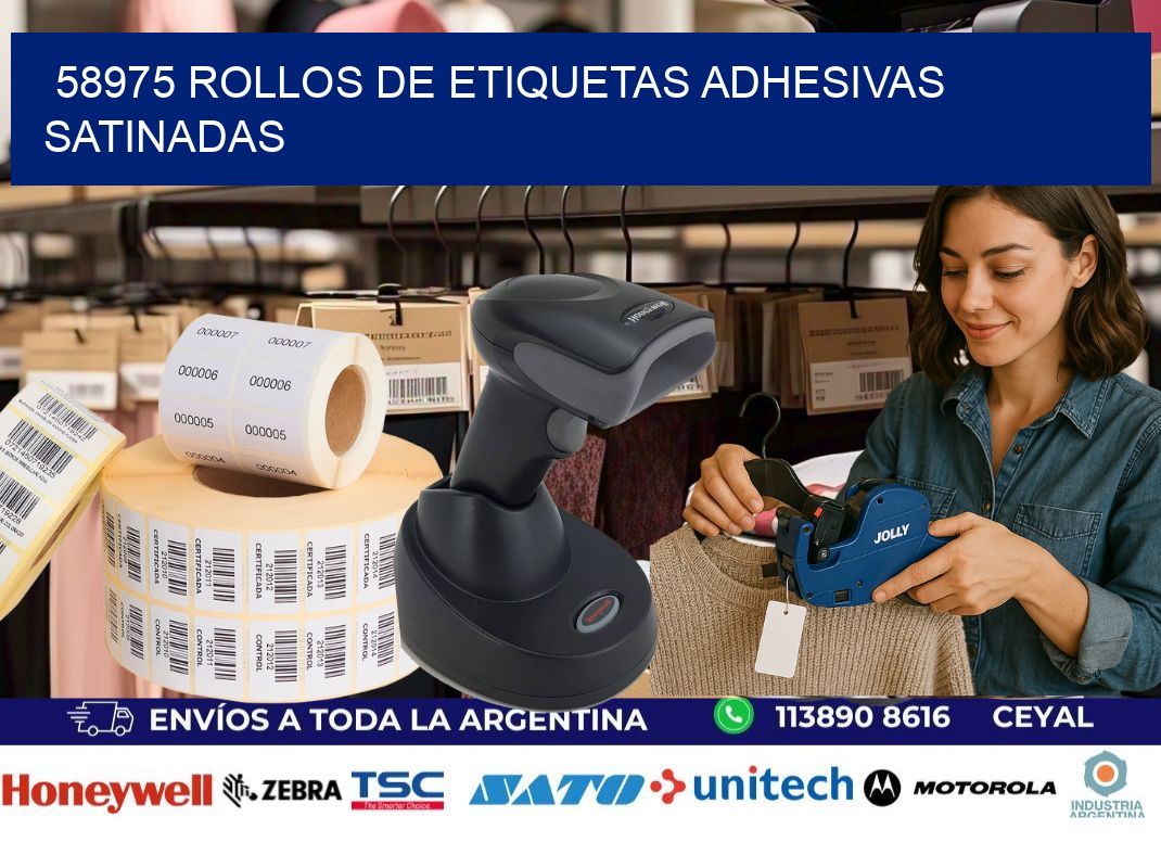 58975 rollos de etiquetas adhesivas satinadas