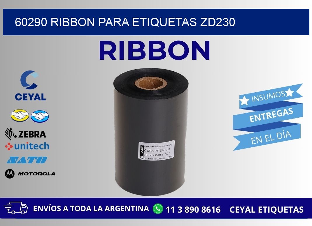 60290 ribbon para etiquetas zd230