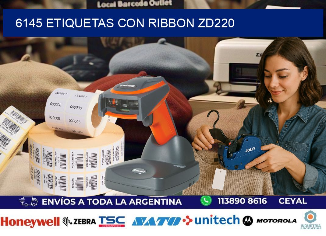 6145 etiquetas con ribbon zd220