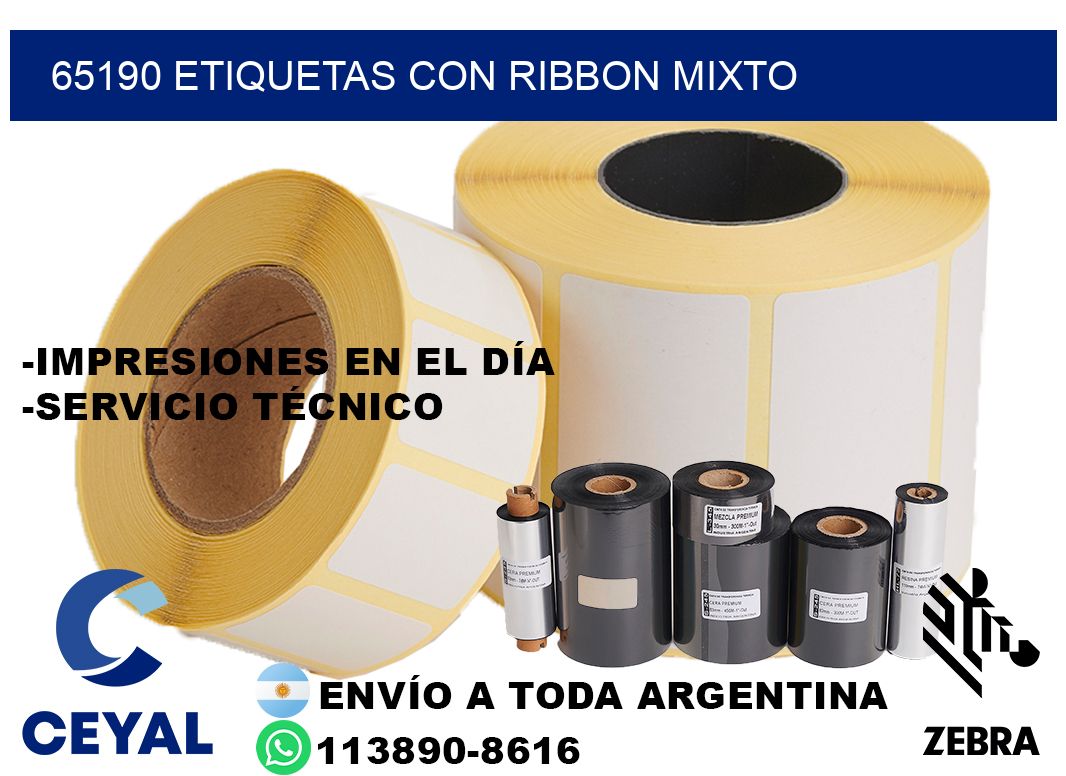 65190 etiquetas con ribbon mixto