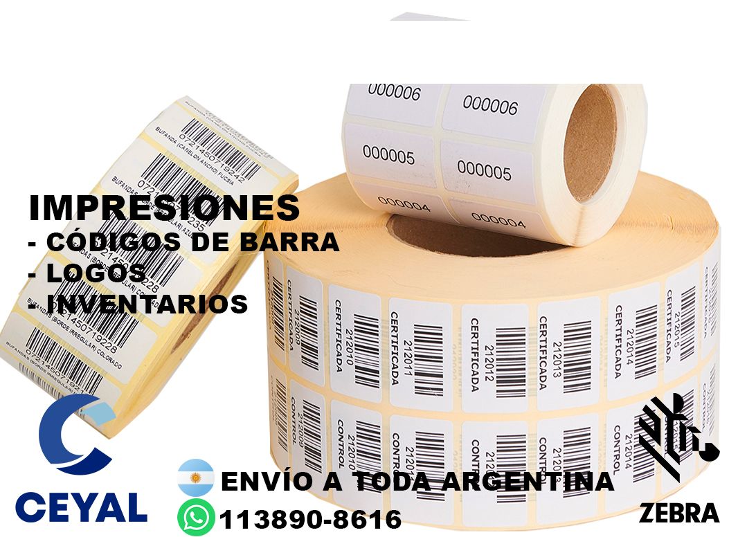 65190 etiquetas con ribbon mixto
