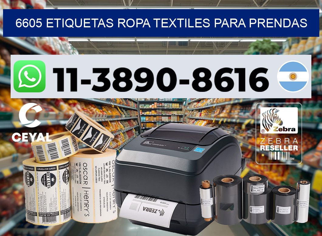 6605 Etiquetas ropa textiles para prendas