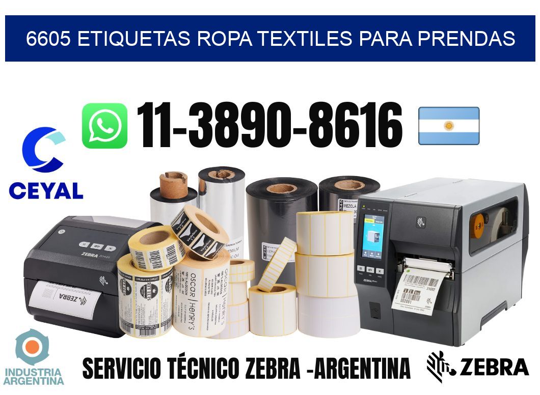 6605 Etiquetas ropa textiles para prendas