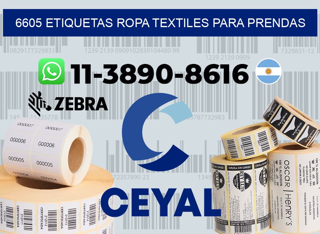6605 Etiquetas ropa textiles para prendas