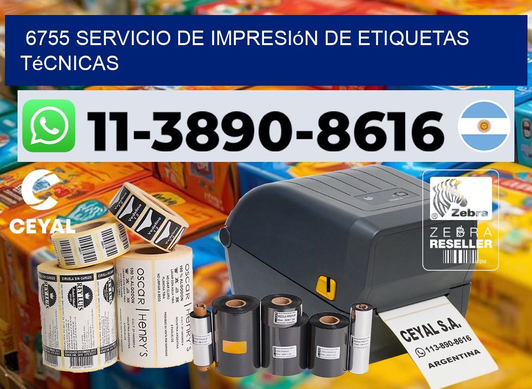 6755 Servicio de impresión de etiquetas técnicas