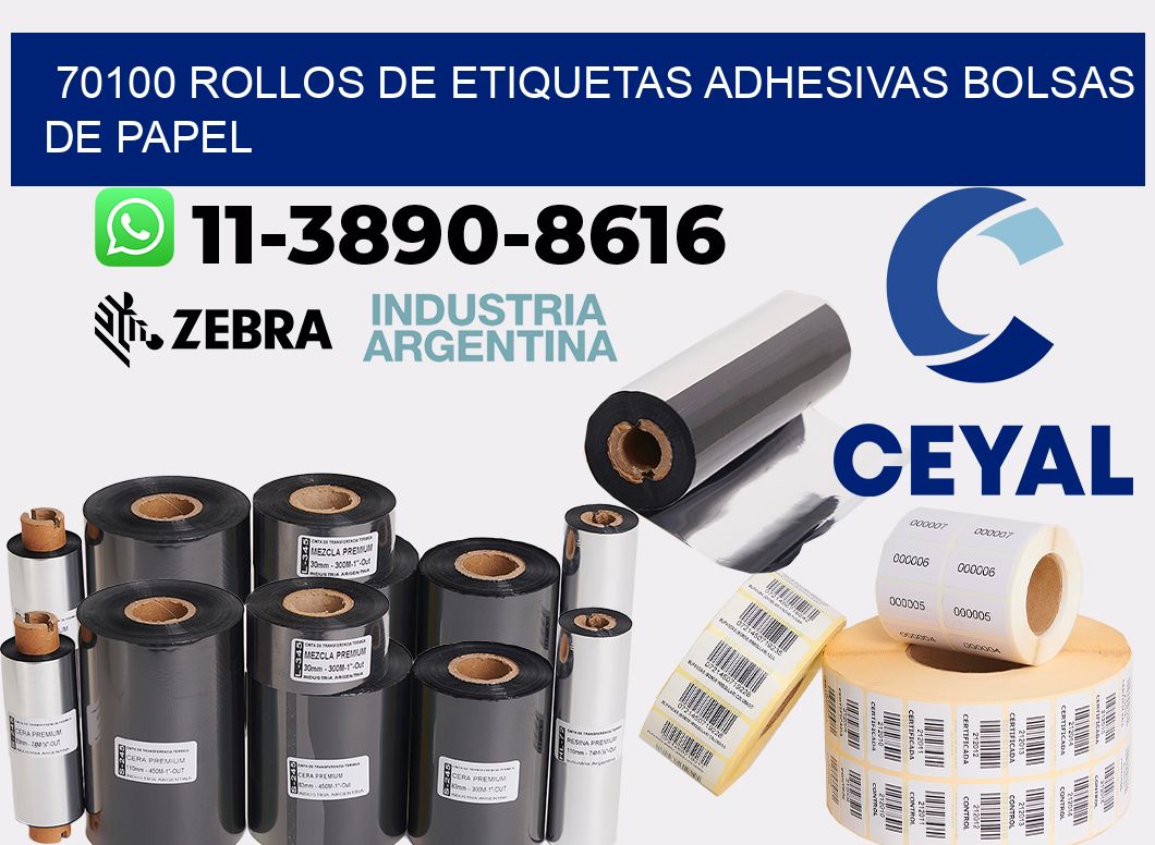 70100 rollos de etiquetas adhesivas bolsas de papel