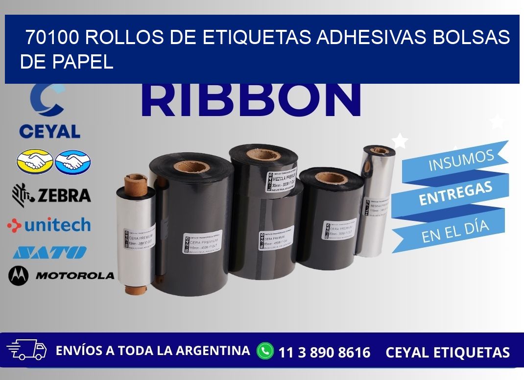 70100 rollos de etiquetas adhesivas bolsas de papel
