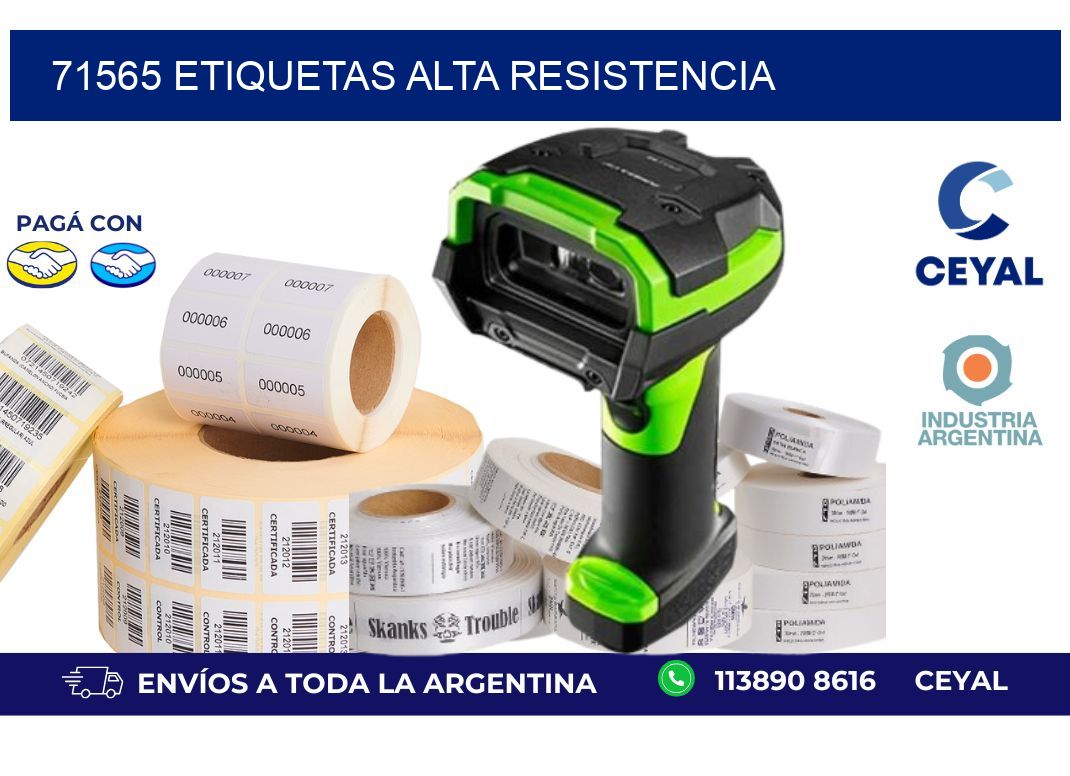 71565 etiquetas alta resistencia