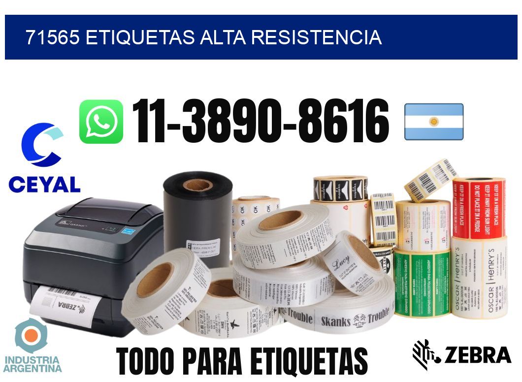 71565 etiquetas alta resistencia
