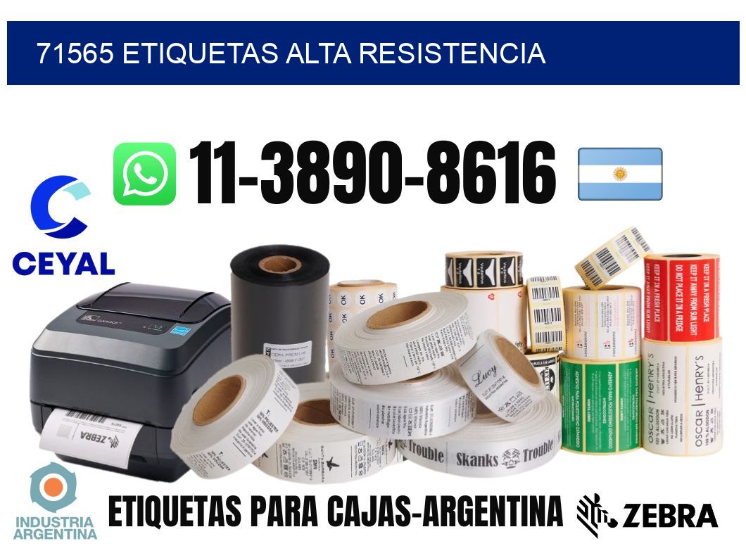 71565 etiquetas alta resistencia