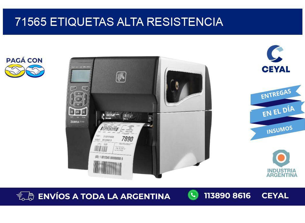 71565 etiquetas alta resistencia